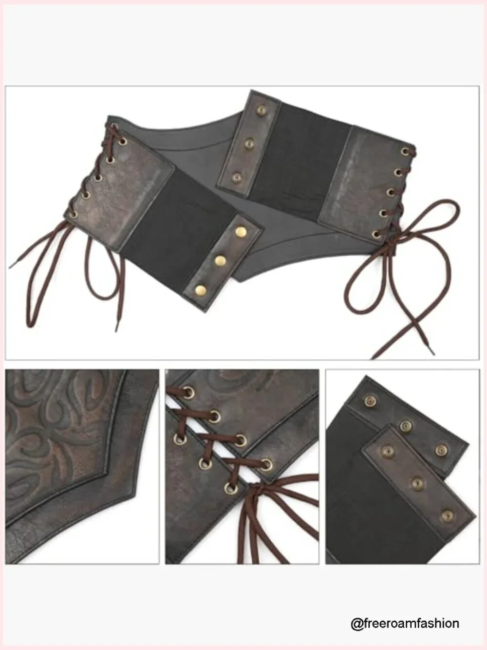 Vintage Wide Leather Corset Belt Renaissance Cinch Waist